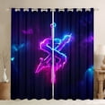 thumbnail image 1 of Castle Fairy Teens Girls Boys Personalized Initial Letter S Black Out Curtains,Abstract Gradient Curtains Pack Of 2 (42X63 Each),Alphabet Lightsaber Bedroom Curtains,Lightweight Room Decor, 1 of 6