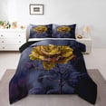 thumbnail image 1 of Castle Fairy Teens Gold Rose Twin Comforter Sets,Flower Bedding Set, 1 of 8