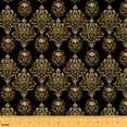thumbnail image 1 of Castle Fairy Teens Golden Skull Fabric by the Yard 1 Yard,Bohemian Damask Home Decor Fabric by the Yard,Gothic Style Room Decor Fabric by the Yard,Super Cozy Room Decor, 1 of 6