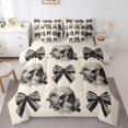 thumbnail image 1 of Castle Fairy Teens Gothic Skull 7pcs Bedding Comforter Set,Black Bow Queen Bedding Sets Super Cozy,Chic Flower Queen Sheet Sets,Lightweight Abstract Room Decor, 1 of 8