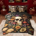 thumbnail image 1 of Castle Fairy Teens Gothic Skull Bedding Comforter Set 7pcs,Botanical Mushroom Flowers Queen Bedding Sets Super Cozy,Vintage Aesthetic Queen Sheet Sets,Breathable Home Decor,Reversible, 1 of 8