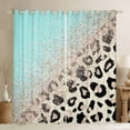 thumbnail image 1 of Castle Fairy Teens Gradient Cheetah Print Black Out Curtains,Blue Brown Ombre Curtains Pack of 2 (42x63 Each),Abstract Bling Glitter Bedroom Curtains,Super Cozy Room Decor, 1 of 6