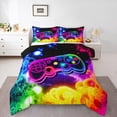 thumbnail image 1 of Castle Fairy Teens Gradient Video Game Twin Comforter Sets,Abstract Gamer Bedding Set, 1 of 8