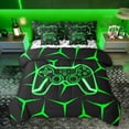 thumbnail image 1 of Castle Fairy Teens Green Gamepads Twin Bedding Sets,Video Game Bedding Comforter Set, 1 of 8