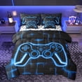 thumbnail image 1 of Castle Fairy Teens Honeycomb Video Game Bedding Comforter Set,Futuristic Full Bedding Set, 1 of 8