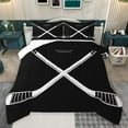 thumbnail image 1 of Castle Fairy Teens Ice Hockey Gamer Full Size Comforter Sets 3-Piece,Sport Theme Bedding Comforter Set,Black White Lightweight Bedding Sets,Luxury Bedroom Decor,Reversible, 1 of 8