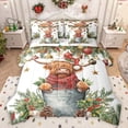 thumbnail image 1 of Castle Fairy 7-Piece Twin Bedding Set - Highland Cow (Xmas, Reversible), 1 of 8