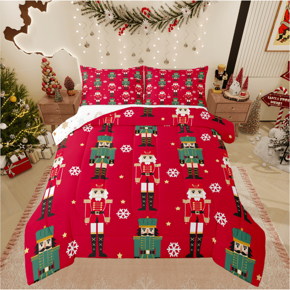 Castle Fairy 2-Piece Twin Size Comforter Set - Nutcracker Christmas Print