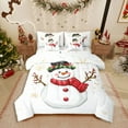 thumbnail image 1 of Castle Fairy Teens Kawaii Snowman 7pcs Bedding Comforter Set,Winter Snowflakes Queen Bedding Sets Super Cozy,Merry Christmas Queen Sheet Sets,Super Cozy Room Decor, 1 of 9