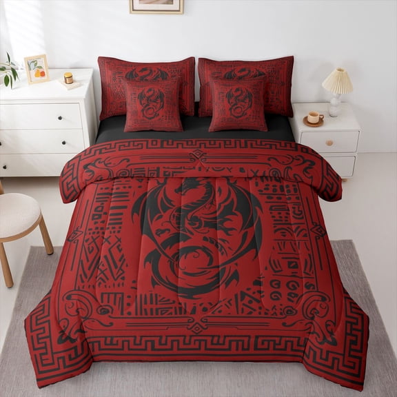 Castle Fairy Teens Magical Dragon Bedding Comforter Set,Gothic Style Queen Bedding Sets