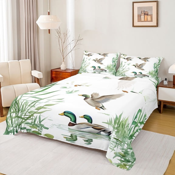 Castle Fairy Teens Mallard Duck Queen Sheet Sets,River House Bed Set