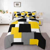 Castle Fairy Teens Minimalist Square Twin Comforter Sets,Vintage Geometric Bedding Set