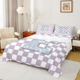 thumbnail image 1 of Castle Fairy Teens Monogrammed Letter 4pcs Bed Sheets,Geometric Plaid King Sheets,Sparkling Sequin Super Cozy Sheet Set,Lightweight Room Decor, 1 of 7