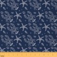 thumbnail image 1 of Castle Fairy Teens Ocean Shrimp Fabric by the Yard 2 Yards,Marine Animal Room Decor Fabric by the Yard,Sea Starfish Sewing Fabric,Super Cozy Room Decor, 1 of 6