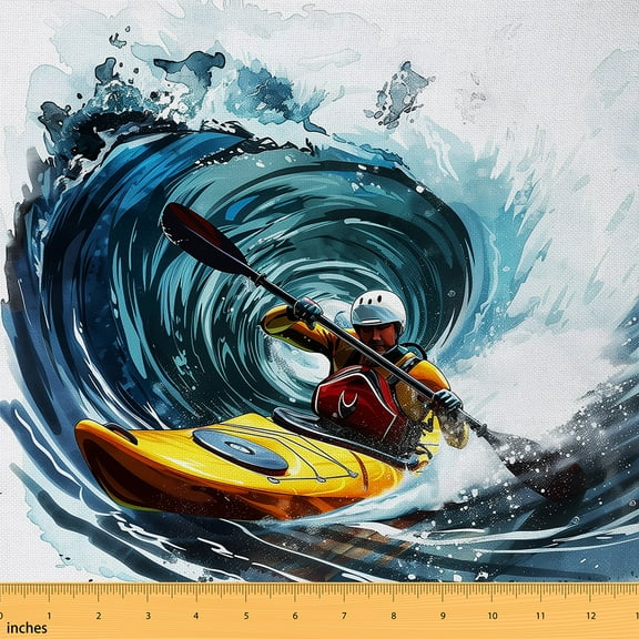 Castle Fairy Teens Ocean Surfing Fabric by the Yard 3 Yards,Sport Theme Sewing Fabric,Sea Waves Fabric for Sewing,Luxury Bedroom Decor