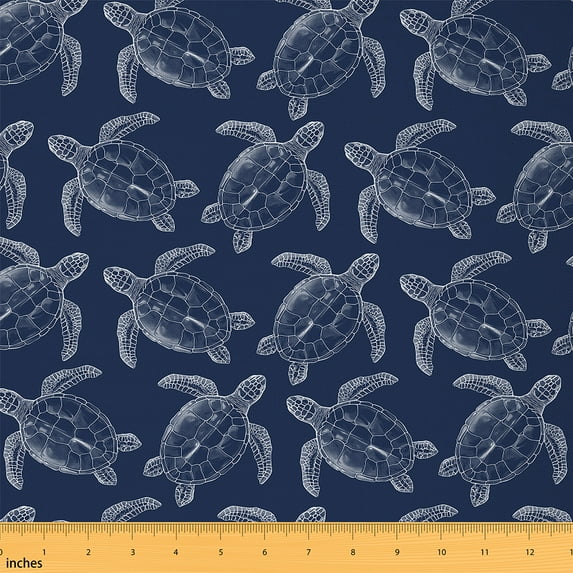 Castle Fairy Teens Ocean Turtle Fabric by the Yard 3 Yards,Marine Animal Sewing Fabric,Sea Theme Fabric for Sewing,Super Cozy Room Decor