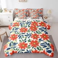 thumbnail image 1 of Castle Fairy Teens Orange Flowers Bedding Comforter Set,Exotic Style Full Bedding Set, 1 of 8