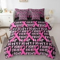 thumbnail image 1 of Castle Fairy Teens Pink Ribbon Bedding Comforter Set,Breast Cancer Queen Bedding Sets, 1 of 8