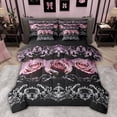 thumbnail image 1 of Castle Fairy Teens Pink Romantic Rose Twin Bedding Sets,Damask Bedding Comforter Set, 1 of 8