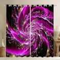 thumbnail image 1 of Castle Fairy Teens Purple Stripes Blackout Curtains Set of 2 (52x84 Each),Abstract Spiral Lines Window Curtains,Minimalist Gradient Curtains and Drapes,Breathable Home Decor, 1 of 6