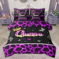 thumbnail image 1 of Castle Fairy Teens Queen Crown Twin Bedding Sets 7-Piece,Bling Butterflies Cheetah Print Bedding Comforter Set Microfiber,Black Purple Breathable Sheet Sets,Breathable Home Decor,Reversible, 1 of 8