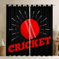 thumbnail image 1 of Castle Fairy Teens Red Cricket Curtains Pack of 2 (42x84 Each),Sport Gamer Curtains Blackout,Ball Game Bedroom Curtains,Luxury Bedroom Decor, 1 of 6