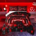 thumbnail image 1 of Castle Fairy Teens Red Honeycomb Gamepads Twin Comforter Sets,Video Game Bedding Set, 1 of 8