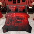 thumbnail image 1 of Castle Fairy Teens Red Rose Bedding Comforter Set,Romantic Flower Queen Bedding Sets, 1 of 8