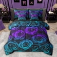 thumbnail image 1 of Castle Fairy Teens Rose Bedding Comforter Set,Romantic Gradient Flower Full Bedding Set, 1 of 8