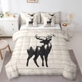 thumbnail image 1 of Castle Fairy Teens Safari Deer 7-Piece Twin Bedding Sets,Lodge Cabin Bedding Comforter Set,Jungle Animal Breathable Sheet Sets,Ultra Soft Home Decor, 1 of 8