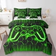 thumbnail image 1 of Castle Fairy Teens Video Game Bedding Comforter Set,Honeycomb Gamepads Queen Bedding Sets, 1 of 8