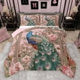 thumbnail image 1 of Castle Fairy Teens Vintage Flowers Animal Peacock 3 Pieces Queen Comforter Set,Chic Floral Pink Peony Ultra Soft Bedding Sets,Retro Exotic Luxury Aesthetic Bedding Comforter Set Breathable, 1 of 8