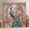 thumbnail image 1 of Castle Fairy Teens Vintage Flowers Animal Peacock Blackout Curtains Set of 2 (52x84 Each),Chic Floral Pink Peony Window Curtains,Retro Exotic Luxury Aesthetic Curtains and Drapes, 1 of 6