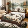 thumbnail image 1 of Castle Fairy Teens Vintage Plaid Patchwork Wildlife King Sheets 4pcs,Bear Deer Paw Mountain Campfire Bedding,Tan Brown Black,1 Fitted Sheet, 1 Flat Sheet and 2 Pillowcases, 1 of 6