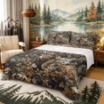 thumbnail image 1 of Castle Fairy Teens Watercolor Bear Deer Bed Sheets 4-Piece,Jungle Autumn Branches Leaves Full Size Sheets,Taupe Brown Cream,1 Fitted Sheet, 1 Flat Sheet and 2 Pillowcases, 1 of 6