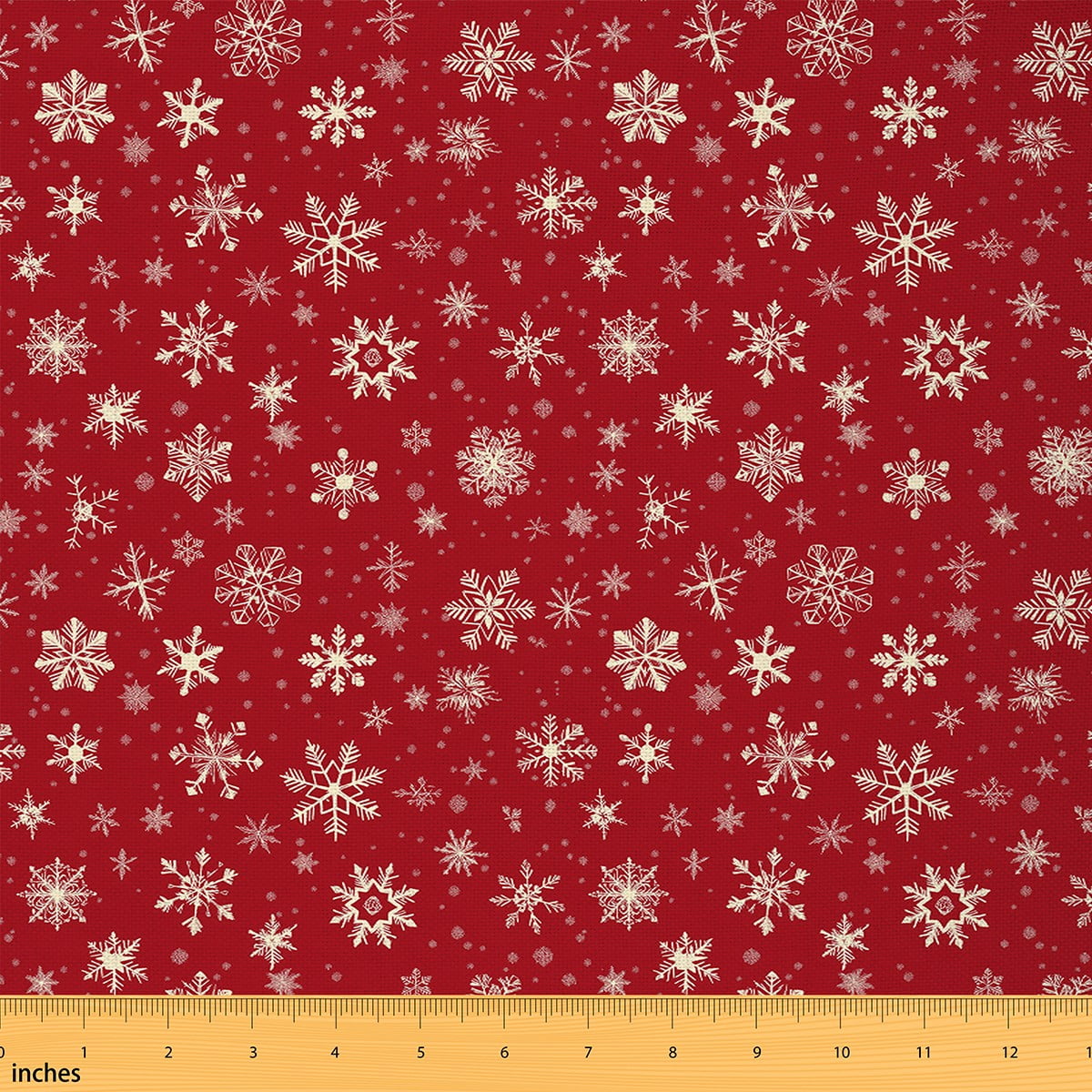 Castle Fairy Teens Winter Snowflake Fabric by the Yard 3 Yards,Merry Christmas Sewing Fabric,Red White Fabric for Sewing,Breathable Home Decor