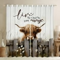 thumbnail image 1 of Castle Fairy Teens Women Men Brown Highland Bull Black Out Curtains,Rustic Farmhouse Cabin Curtains Pack Of 2 (42X63 Each),Retro Vintage Bedroom Curtains,Luxury Bedroom Decor, 1 of 6
