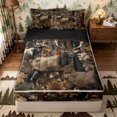 thumbnail image 1 of Castle Fairy Teens Woodland Deer Zipper Queen Comforter Set with Fitted Sheet and 2 Pillowcases,Autumn Maple Leaf Branches Zipper Bedding Set,Brown Tan Cream,Black Reversible,4 Pieces, 1 of 6