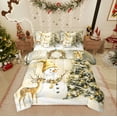 thumbnail image 1 of Castle Fairy Teens Xmas Snowman 7-Piece Twin Bedding Sets,Animal Deer Bedding Comforter Set,Christmas Tree Breathable Sheet Sets,Microfiber Bedroom Decor, 1 of 8
