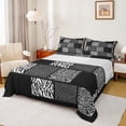 thumbnail image 1 of Castle Fairy Teens Zebra Print 4 Pieces Queen Sheet Sets,Geometric Plaid Ultra Soft Flat Sheet,Lattice Patchwork Queen Fitted Sheet,Microfiber Bedroom Decor, 1 of 7