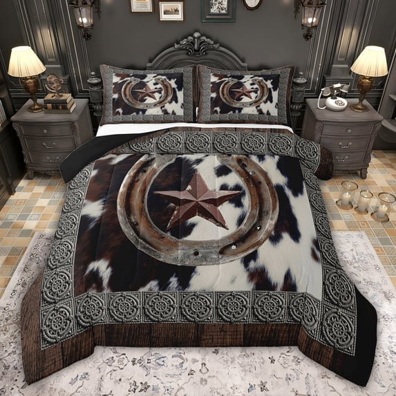 Castle Fairy Texas Stars Full Size Comforter Sets,Vintage Western Bedding Sets