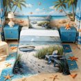 thumbnail image 1 of Castle Fairy Textured Brushstroke Seaside Art Twin Sheets 3pcs,Wooden Boat Sailboat Dune Grass Print Bedding,Sage Azure,1 Fitted Sheet,1 Flat Sheet and 1 Pillowcase, 1 of 6