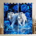 thumbnail image 1 of Castle Fairy Tiger Animal Black Out Curtains for Kids Teens Adults,Jungle Wildlife Curtains Pack of 2 (42x63 Each),Floral Flower Rose Bedroom Curtains,Luxury Bedroom Decor, 1 of 6