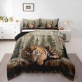 thumbnail image 1 of Castle Fairy Tiger Animal Twin Comforter Sets for Female Men,Abstract Vintage Bedding Set, 1 of 8