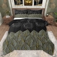 thumbnail image 1 of Castle Fairy Tree Leaves Girl Twin Comforter Sets,Black Golden Bedding Set, 1 of 8