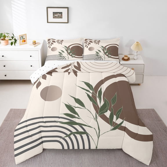 Castle Fairy Tree Leaves Twin Comforter Sets,Stripes Bedding Set