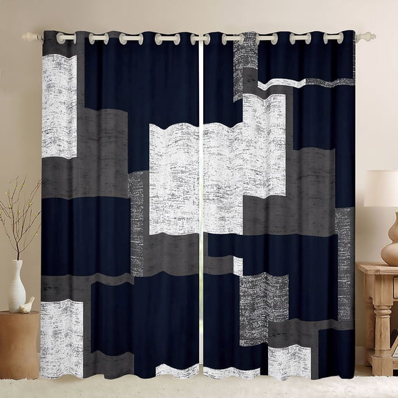 Castle Fairy Triangle Black Out Curtains,Geometric Curtains Pack of 2 (42x63 Each)