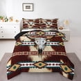 thumbnail image 1 of Castle Fairy Tribal Aztec Full Size Comforter Sets,Farmhouse Cow Print Bedding Sets, 1 of 8