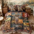 thumbnail image 1 of Castle Fairy Tribal Collage Deer Full Size Bedding Sets 7 Pieces for Teens,Bohemian Aztec GeometricFull Size Bed in a Bag,Brown Red Blue,Black Reversible, 1 of 7