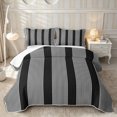 thumbnail image 1 of Castle Fairy Tribal Thin Vertical Stripe Twin Quilt Set 2 Pieces,Minimalism Wide Band Twin Coverlet Set,Black White,1 Bedspread and 1 Pillowcase, 1 of 7